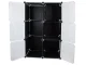 Modular Wardrobe with 6 Sections and Hanging Rod, Black