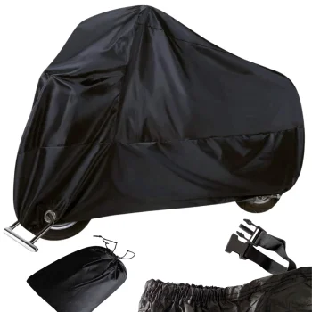 Waterproof Motorcycle and Bike Cover XXXL 240x130cm UV Protection, Black