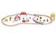 ECOTOYS Wooden Train Set with Battery-Operated Train Farm 53 Pieces