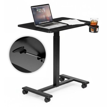 Augstumā regulējams mobilais galds 70x48 cm ModernHome, melns