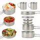Tourist Cookware Set, Stainless Steel, 8 Pieces, Silver