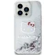 Hello Kitty iPhone 14 Pro Case Liquid Glitter Charms Kitty Head, Silver