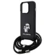 Karl Lagerfeld iPhone 15 Pro Case Crossbody Saffiano Metal Pin, Black