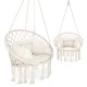 4Fizjo BOHO Hanging Chair with Cushion, Beige
