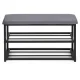 Shoe Cabinet with Velvet Seat 80 cm 2 Shelves ModernHome, Grey
