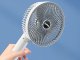 Bezvadu galda ventilators ar klipsi, 3 ātrumi, balts-pelēks
