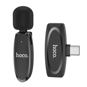 HOCO L-15 Wireless Lavalier Microphone, USB Type-C, Black