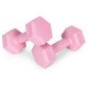 ModernHome Hex Dumbbell Set 2×1 kg Fitness Weights, pink