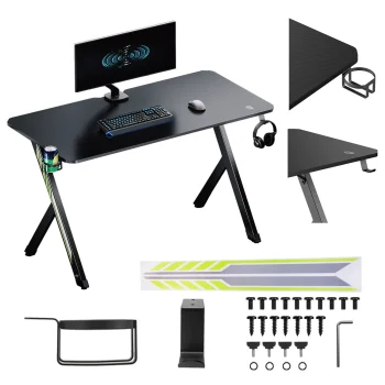 NanoRS RS101 Gaming Desk, 120x60 cm, Black
