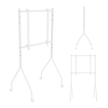 Maclean MC-180 W TV Cart / Stand on Wheels, 37-80", 50kg, VESA 600x400, White