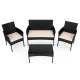 Polyrattan Garden Furniture Set 4-Piece MultiGarden, Black
