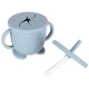 Ikonka KX4526_4 Silicone Baby Tableware Set Crab, 9 Pieces, Blue