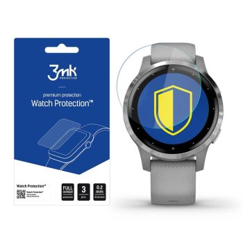 Garmin Vivoactive 4S 3MK ARC+ Protective Film Rounded Fullscreen Watch Protector, 3 pcs.