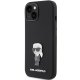 Karl Lagerfeld iPhone 15 vāciņš Silicone Ikonik Metal Pin, melns