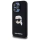 Karl Lagerfeld Silicone Karl Head Print MagSafe Case for iPhone 15 Pro, Black