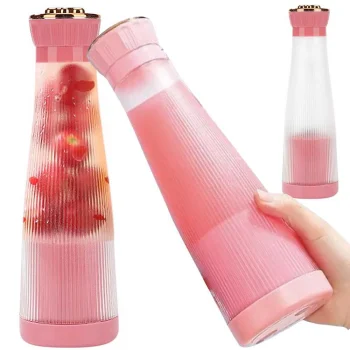 Portable Cordless USB Smoothie Blender, 400ml, Pink