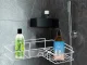 Loft Corner Bathroom Shelf, No Drilling, White