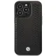 BMW Leather Diamond Pattern MagSafe dėklas, skirtas iPhone 14 Pro, juodas