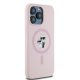 Karl Lagerfeld iPhone 15 Pro vāciņš Silicone Karl & Choupette MagSafe, rozā