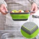 Foldable Plastic and Silicone Colander, Fruit and Vegetable Washing Basket, Set of 2