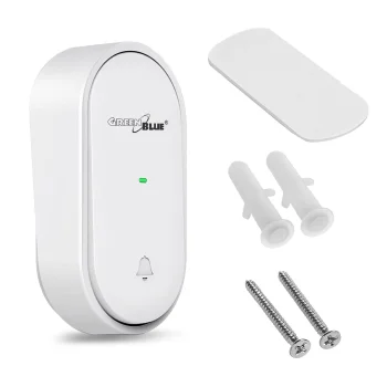 GreenBlue GB348 Kinetic Doorbell Button, White