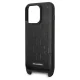 Karl Lagerfeld iPhone 14 Pro Case with Strap Monogram Plaque Logo Black