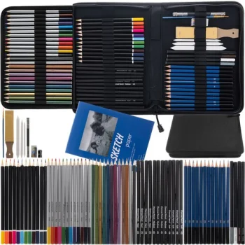 Maaleo 00019178 Sketching and Drawing Set, 74 Pieces, Black