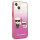 Karl Lagerfeld Gradient Ikonik Karl&Choupette Case for iPhone 13 mini, Pink