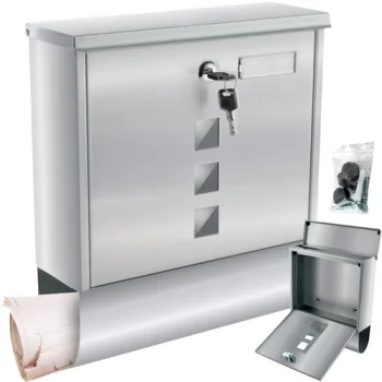 Malatec A4 Mailbox with Newspaper Tube, Grey