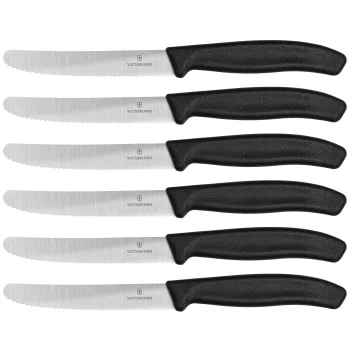 Victorinox Swiss Classic Table and Tomato Knife Set, 6 pcs, 11 cm, Black