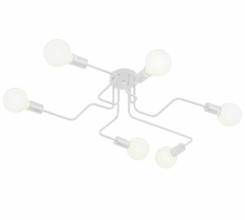 6-Arm Spider Ceiling Light Fixture, White