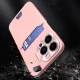 Case for iPhone 14 Plus with Card Slot and Stand, Pink