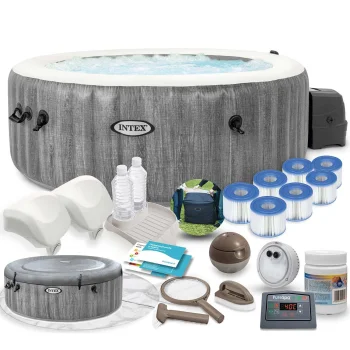 Intex 28440-Z PureSpa Inflatable Hot Tub with Hydromassage, 4-Person, 196x71 cm
