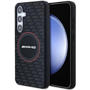 Mercedes AMG Samsung Galaxy S24+ Case Silicone Carbon Pattern MagSafe, Black