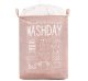 Foldable laundry basket with handles, 70L, pink