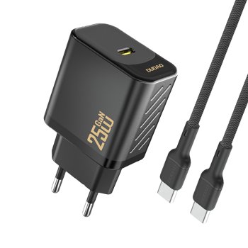 Dudao A27CEU PD 25W GaN SB-C Wall Charger with USB-C Cable - Black