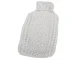 Hot Water Bottle with Knitted Sweater Cover 2 L, 34 x 19 cm, Grey