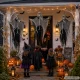 Hanging Halloween Decoration Ghost Skeleton with Skull 80 cm, Black and White