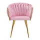 Ergonomic Velvet Salon Chair 4Rico QS-GW06G, Pink