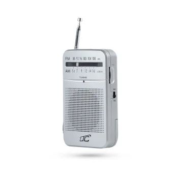 LTC Lega Portable Pocket Radio, AM/FM, 3.5 mm Jack, Silver