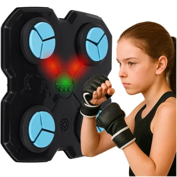 Electronic Wall Boxing Target with Bluetooth Music, LED Lights and Gloves