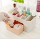 Cosmetic and Jewelry Organizer with Drawer, Cream/Pink