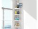 Telescopic corner shelf for shower and bathroom, 4 tiers, white