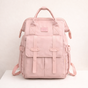 Spacious Women's City Backpack, A4 Format, Pink