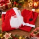 Santa Claus Costume Set with Beard and Hat, One Size, Red