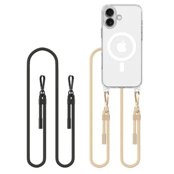 Tech-Protect FlexAir Chain MagSafe Case for iPhone 16 with 2 Lanyards, Clear