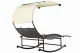 MultiGarden 2 Person Outdoor Rocking Chaise Lounge with Canopy PL301, Gray