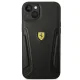 Ferrari iPhone 14 Plus Case Leather Stamp Sides, Black