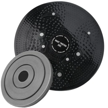 Rotating Fitness Twister Disc with Foot Massage and Magnets, Black