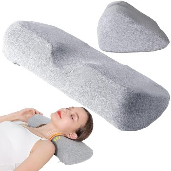 Ergonomic Contoured Orthopedic Foam Sleep Pillow, White